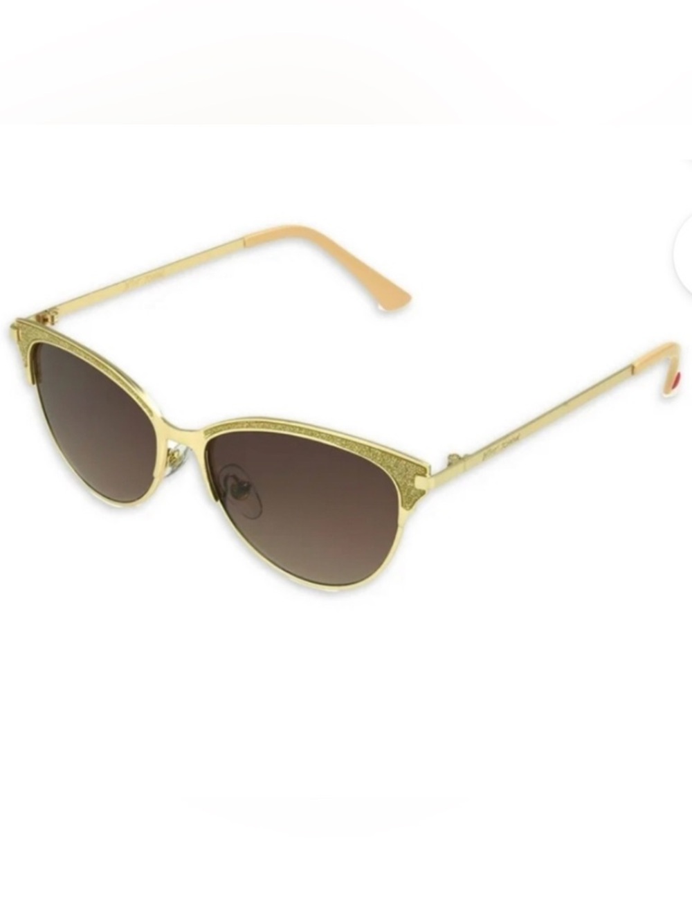 Betsey Johnson Gold Cat Eye Sunglasses with Brown Lenses NWT
